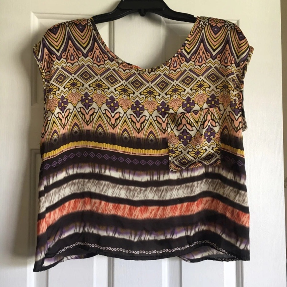 Satin tribal crop top